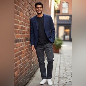 Egara Skinny Fit Stretch Separates Suit Jacket in Navy Blue